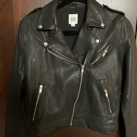 GAP Other - Black leather biker jacket